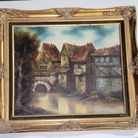 VINTAGE OIL ON CANVAS PAINTING SIGNED BY ITALIAN ARTIST CASALITTI 27X31 " FRAMED - Picture 3 of 12